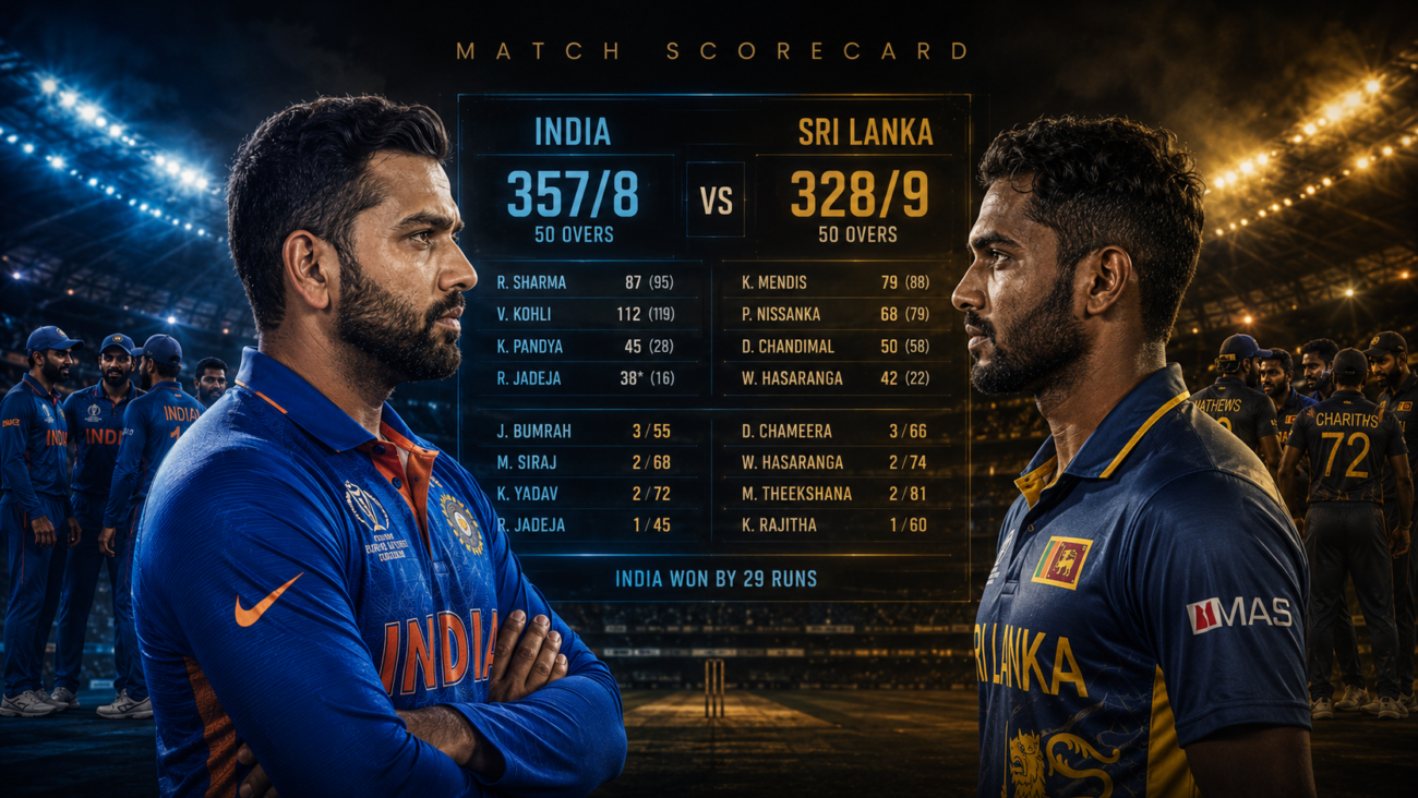 India National Cricket Team Vs Sri Lanka National Cricket Team Match Scorecard