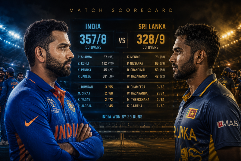 India National Cricket Team Vs Sri Lanka National Cricket Team Match Scorecard