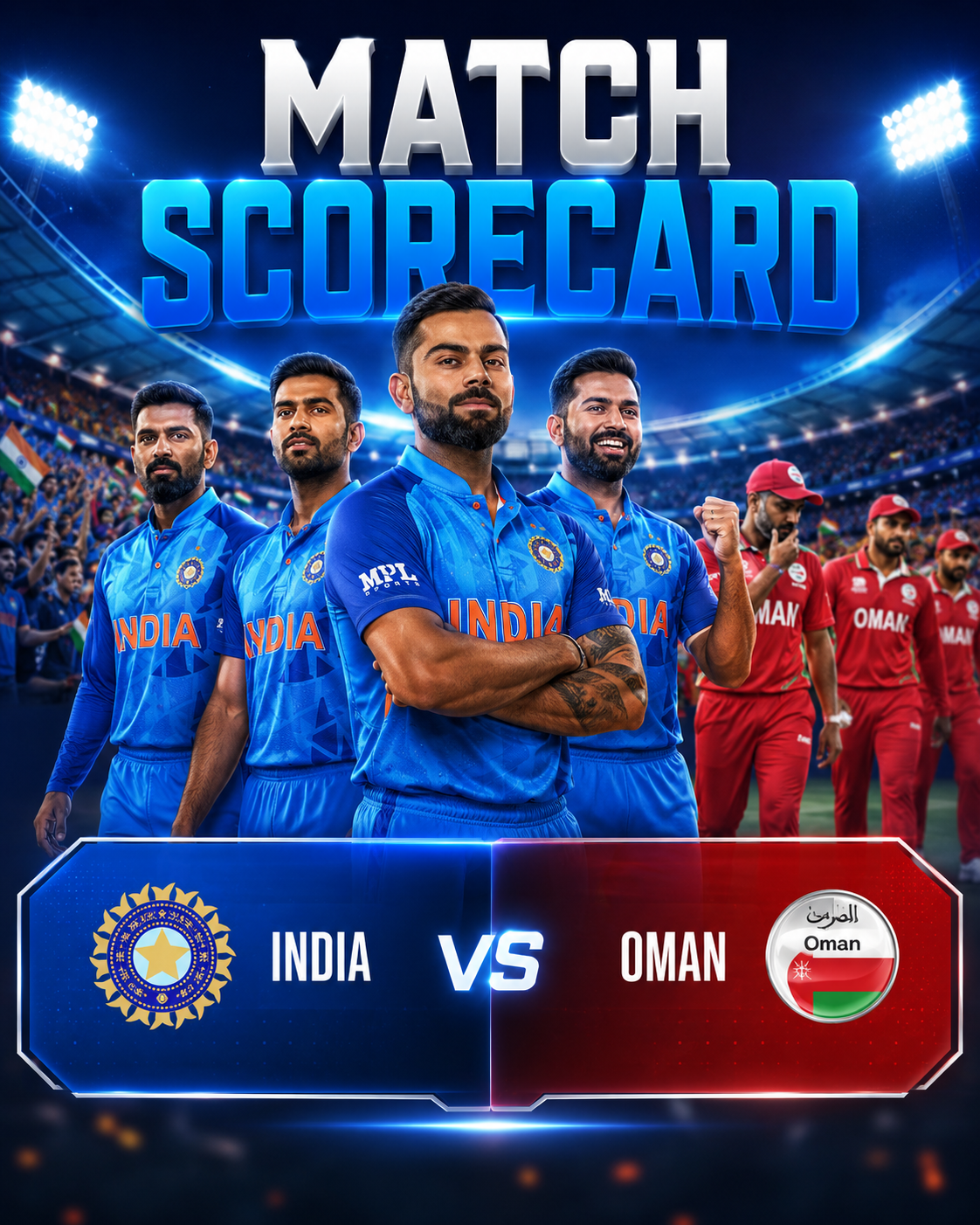 India National Cricket Team Vs Oman National Cricket Team Match Scorecard