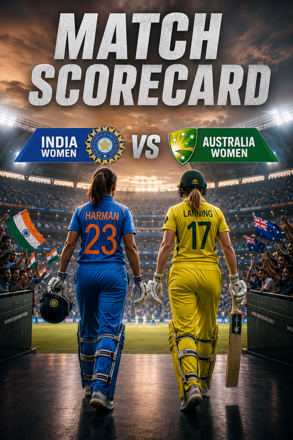 India Women Vs Australia Women's National Cricket Team Match Scorecard